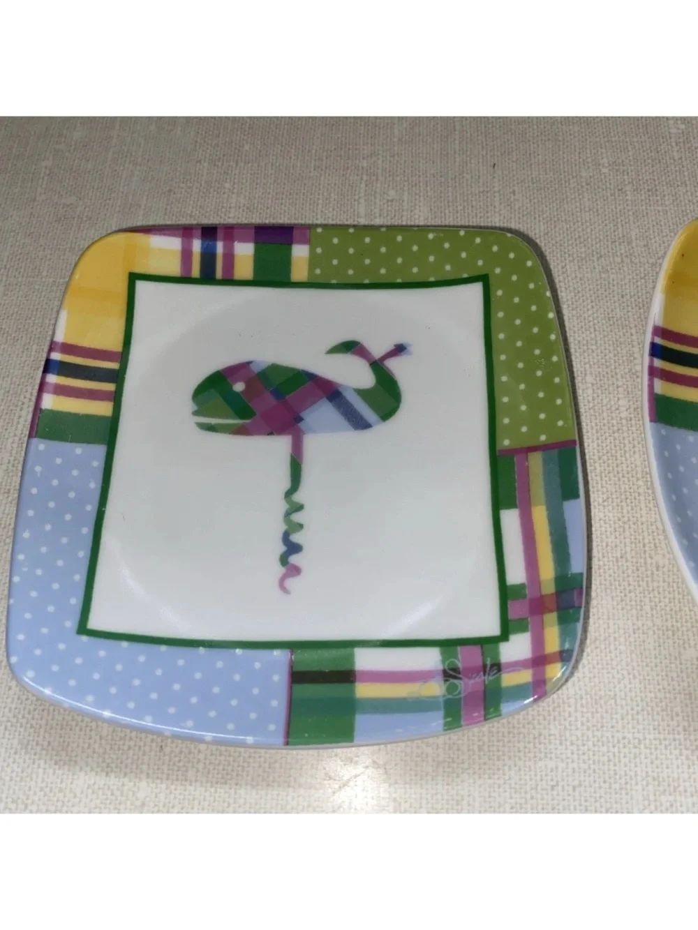 Thirstystone Ceramic Vineyard VTG Whales‎ & Alligator Coasters Set of 4